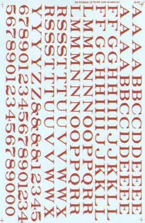 50005 RR ROMAN LETTERS/NUMBERS