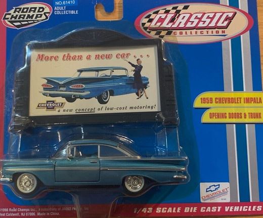 61410 ROAD CHAMPS 1959 CHEVROLET IMPALA 1:43 SCALE