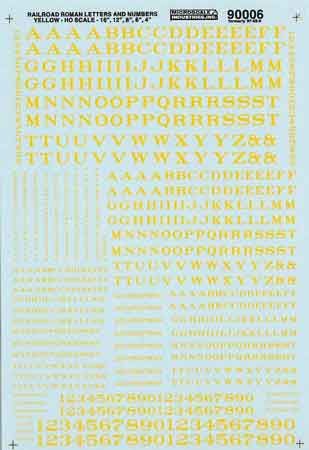 90006 RR ROMAN LETTERS/NUMBERS