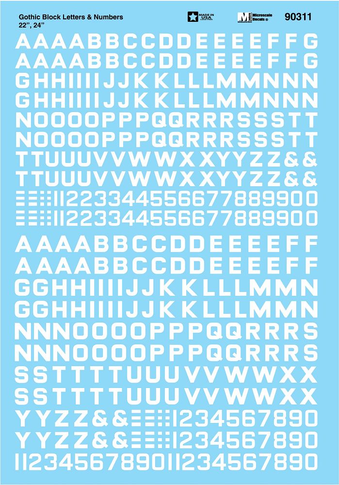 90311 GOTHIC BLOCK LETTERS/ NO.