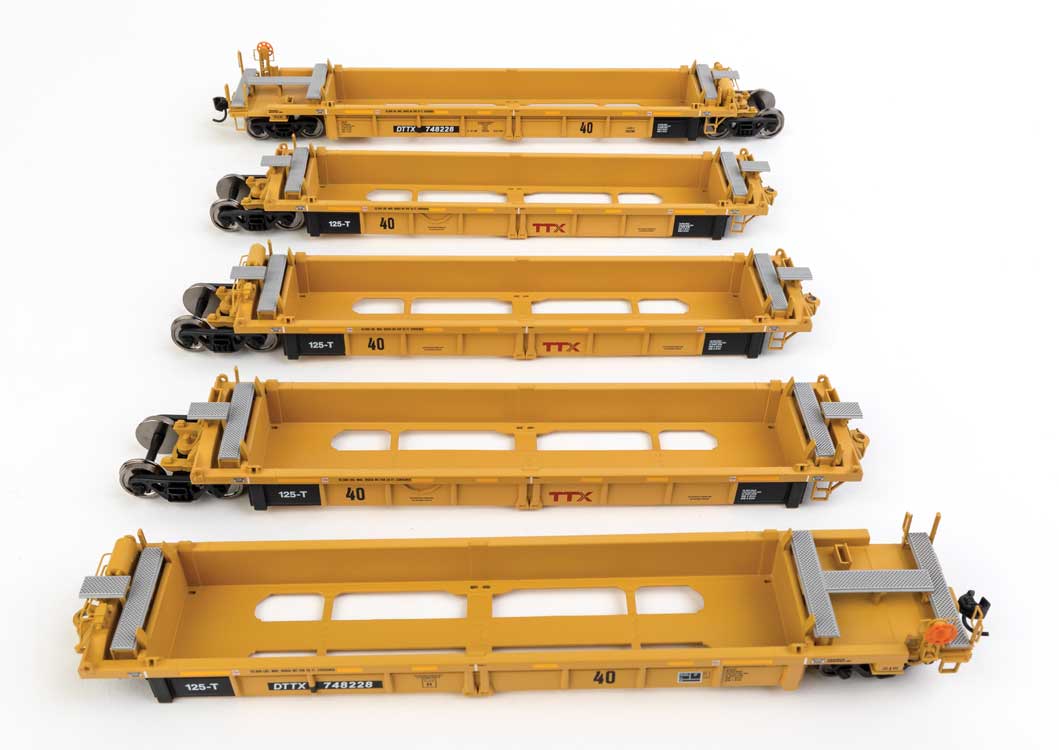 910-55669 TTX DTTX THRALL 5-UNIT 40' WELL CAR SET #748228-HO