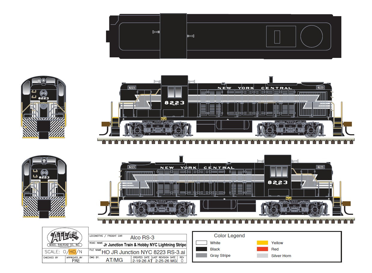 NEW YORK CENTRAL ALCO RS3 8223 "ATLAS CLASSIC GOLD"-HO