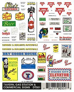 DT551 TAVERN & GAS STN DECALS