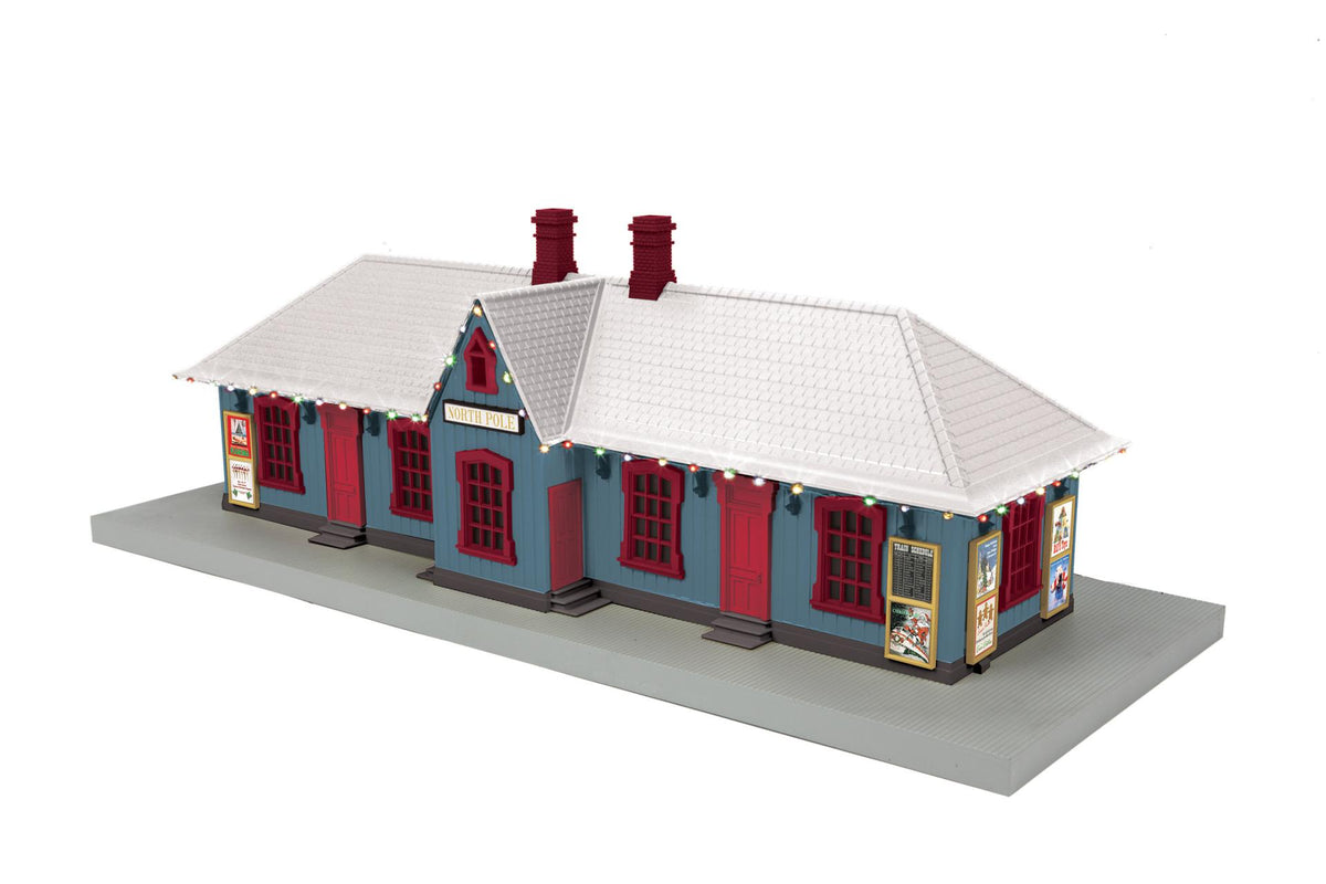 30-90762 NORTH POLE TOWN COUNTRY PASSENGER STATION W/ CHRISTMAS LIGHTS-O