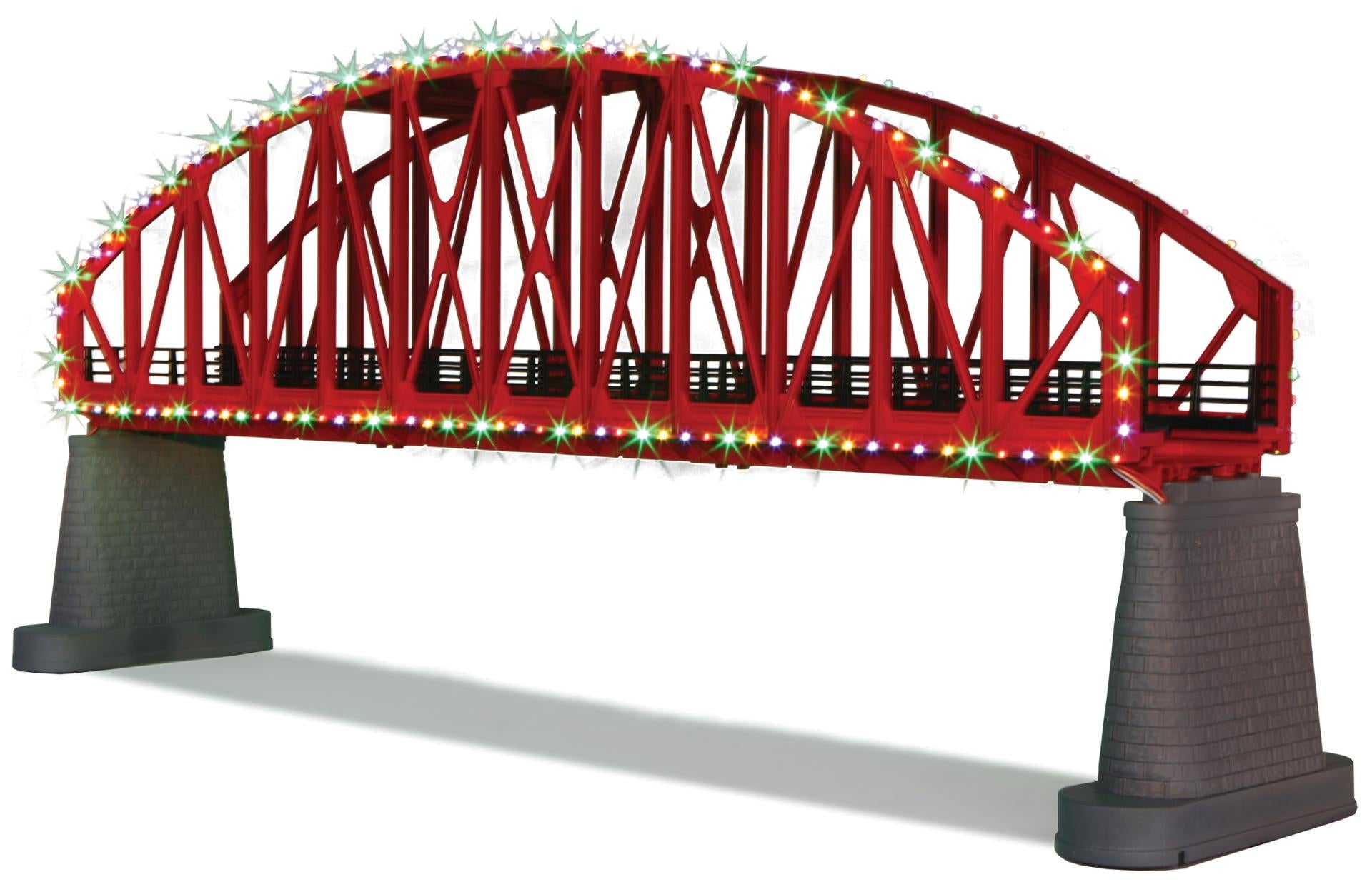 40-1115 CHRISTMAS CURVED ARCH BRIDGE SET W/ CHRISTMAS LIGHTS-O