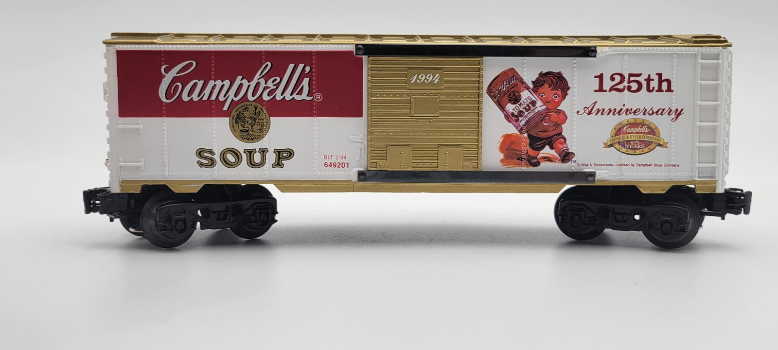 K649201 CAMPBELL'S SOUP 125TH ANNIVERSARY COMMEMORATIVE BOXCAR-O