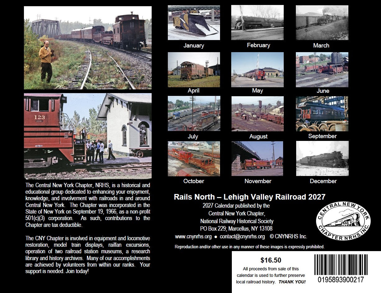 2027 RAILS NORTH - LEHIGH VALLEY RAILROAD CALENDAR